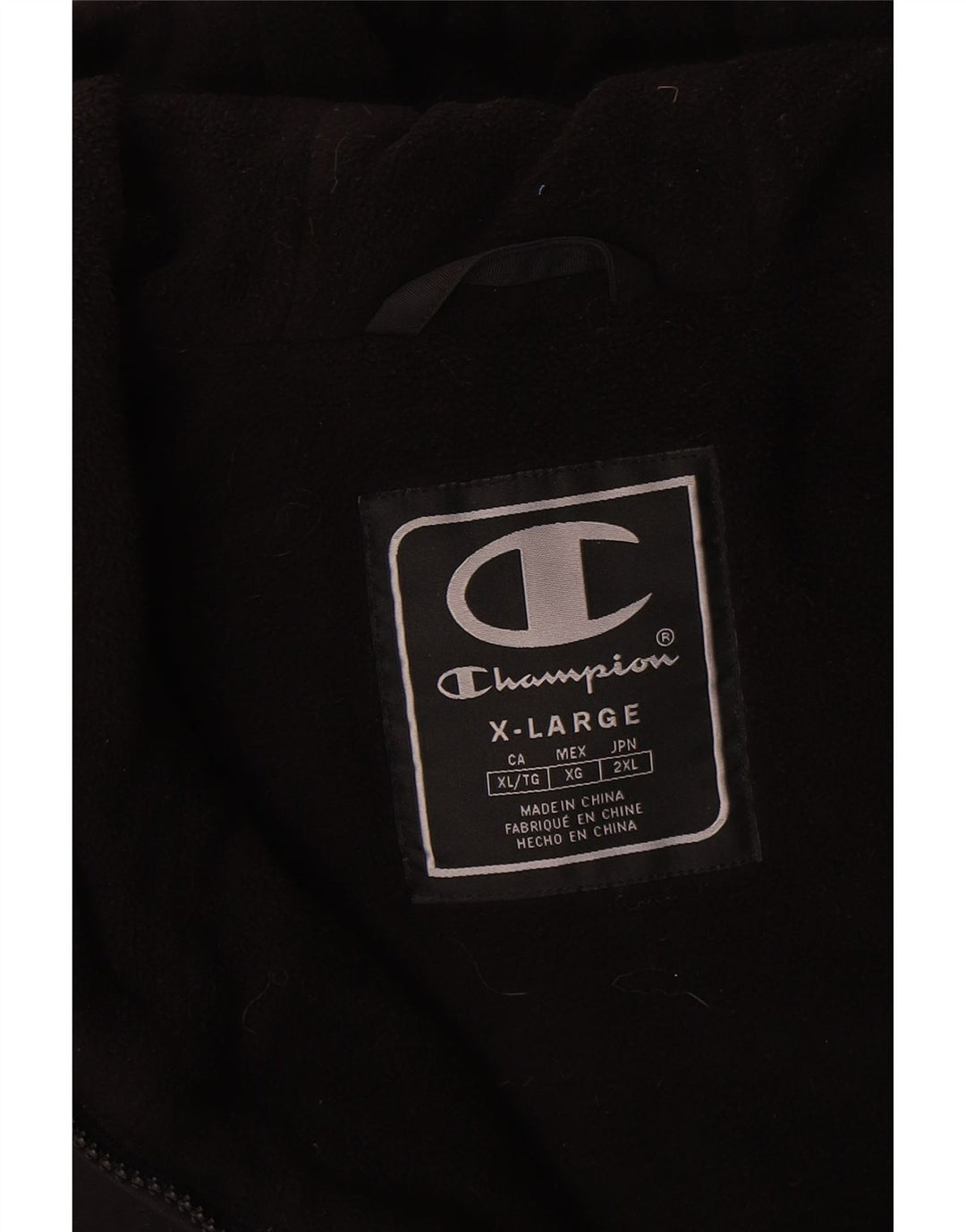 Champion Veste Anorak à capuche pour homme UK 42 XL Noir Polyamide