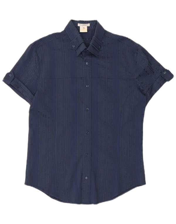 Naracamicie Chemise à manches courtes pour femme UK 18 XL Coton rayé bleu marine
