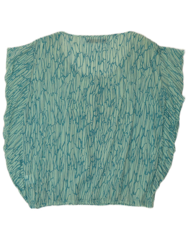 Calvin Klein Jeans Haut chemisier à motif abstrait pour femme UK 16 Large Vert