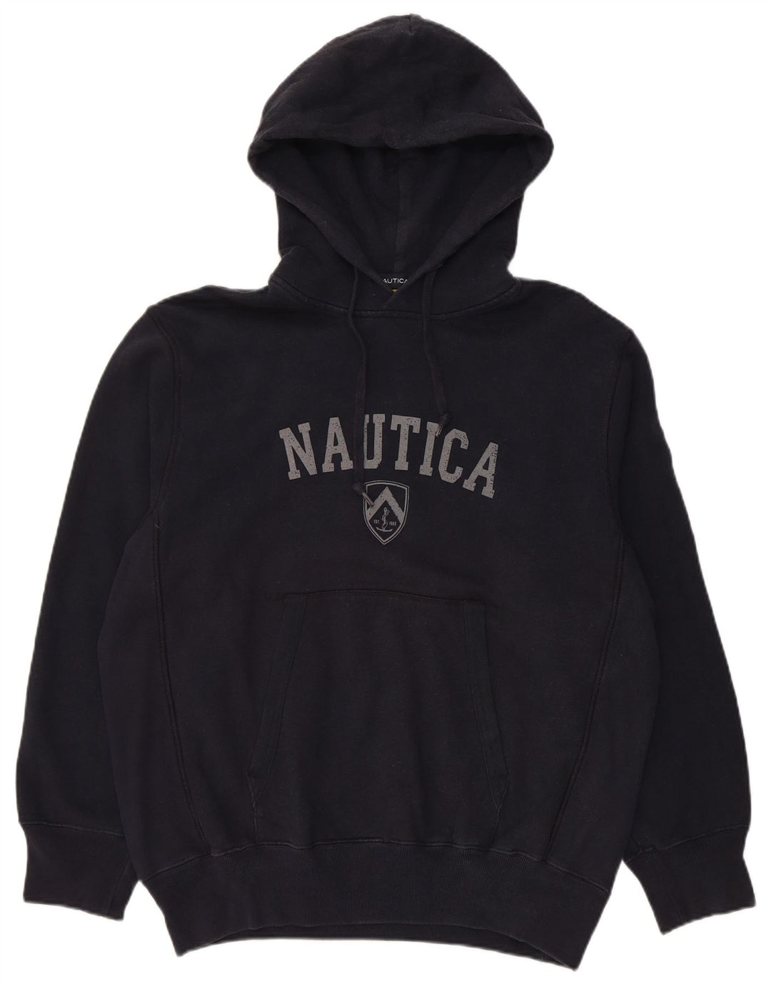 NAUTICA Pull à capuche graphique pour homme en coton bleu marine moyen