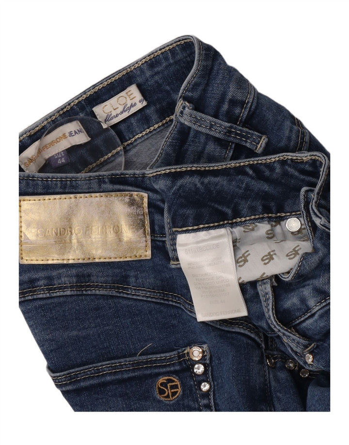 Sandro Ferrone Jean évasé pour femme IT 44 Medium W26 L32 Bleu Coton