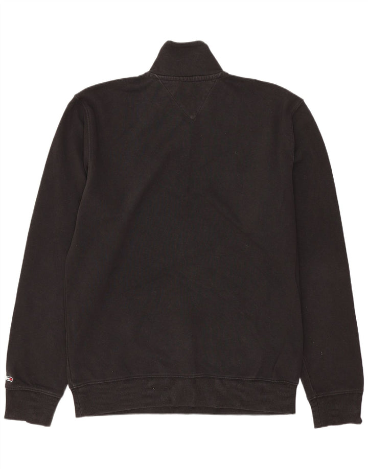 TOMMY HILFIGER Sweat-Shirt Col Zippé Homme Noir Moyen Coton