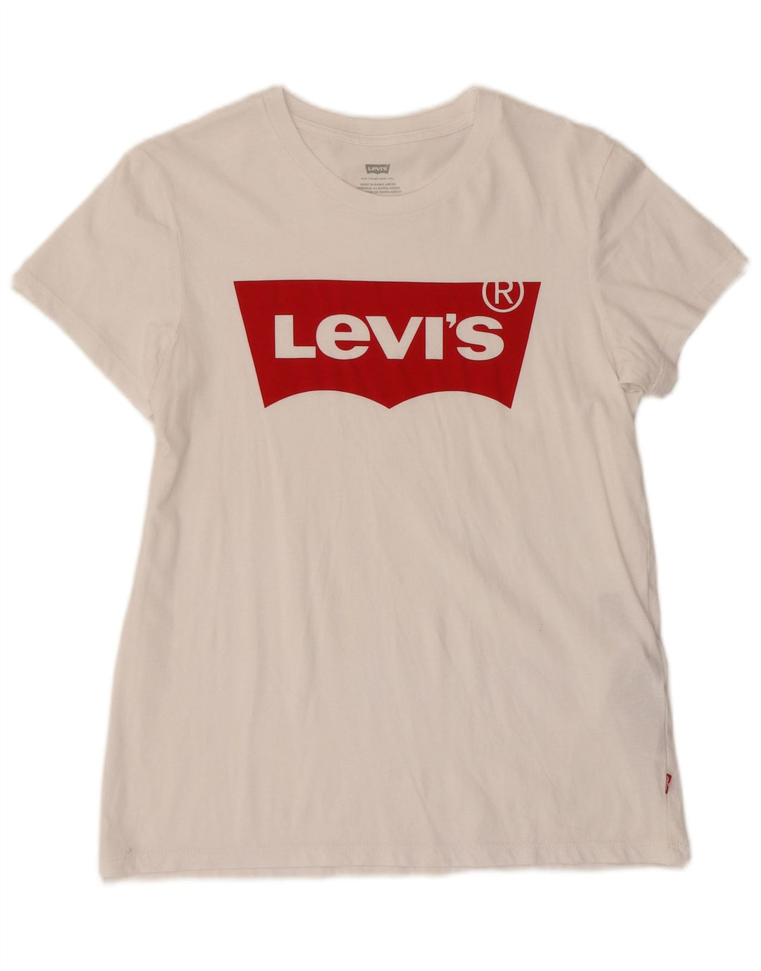 LEVI'S T-shirt graphique pour femme UK 10 Small Blanc Coton