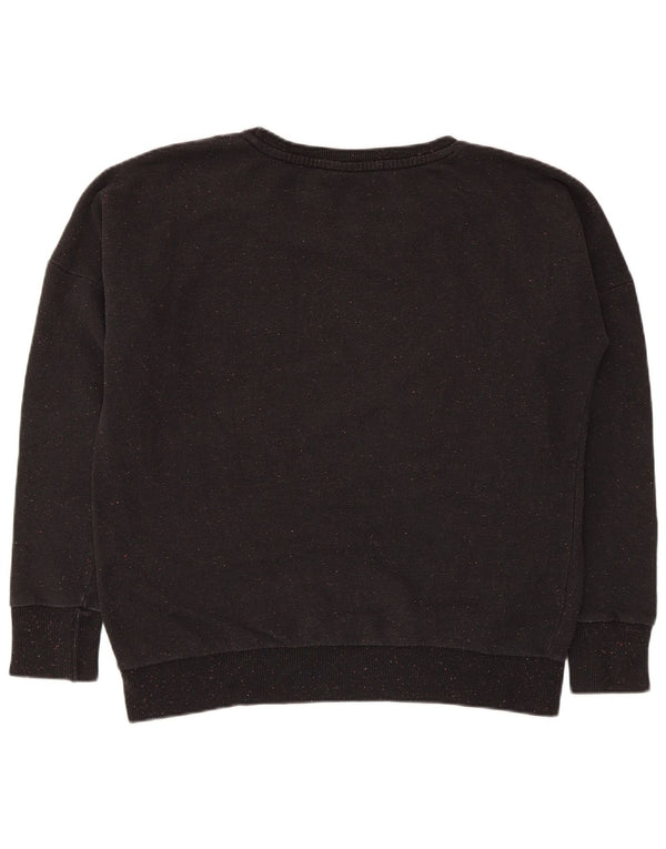 Puma Sweat-shirt surdimensionné pour femme UK 16 Grand coton moucheté noir