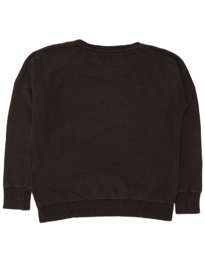 Puma Sweat-shirt surdimensionné pour femme UK 16 Grand coton moucheté noir