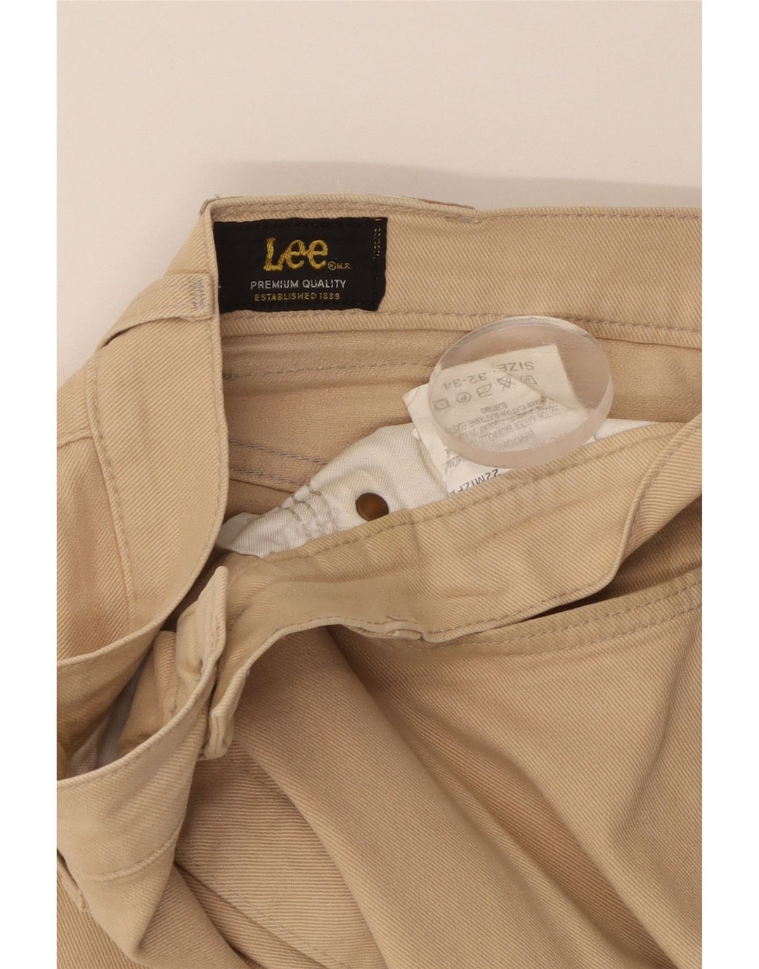 Lee Pantalon décontracté droit pour homme W32 L34 Beige Coton