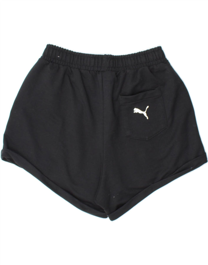 PUMA Womens Graphic Sport Shorts UK 8 Small Black Polyester Vintage Puma and Second-Hand Puma from Messina Hembry 