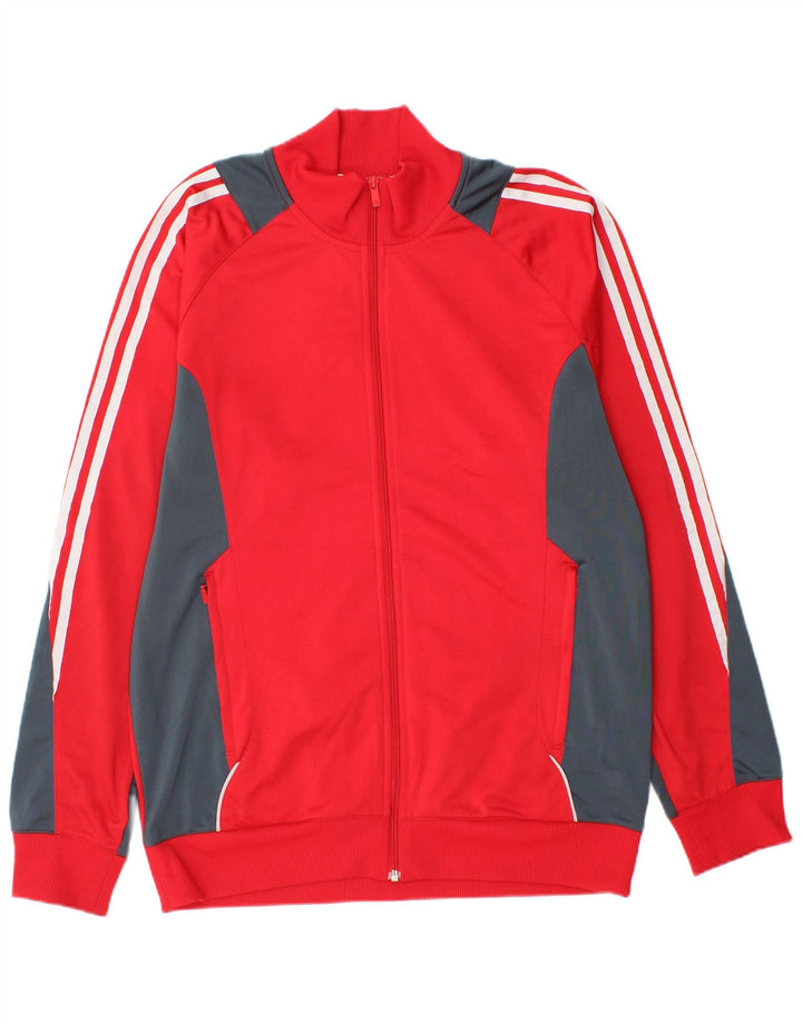 ADIDAS Veste de survêtement pour homme UK 42/44 Grand Rouge Colorblock Polyester
