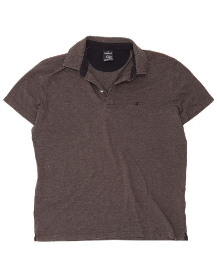Champion Polo Homme Large Gris Moucheté Coton