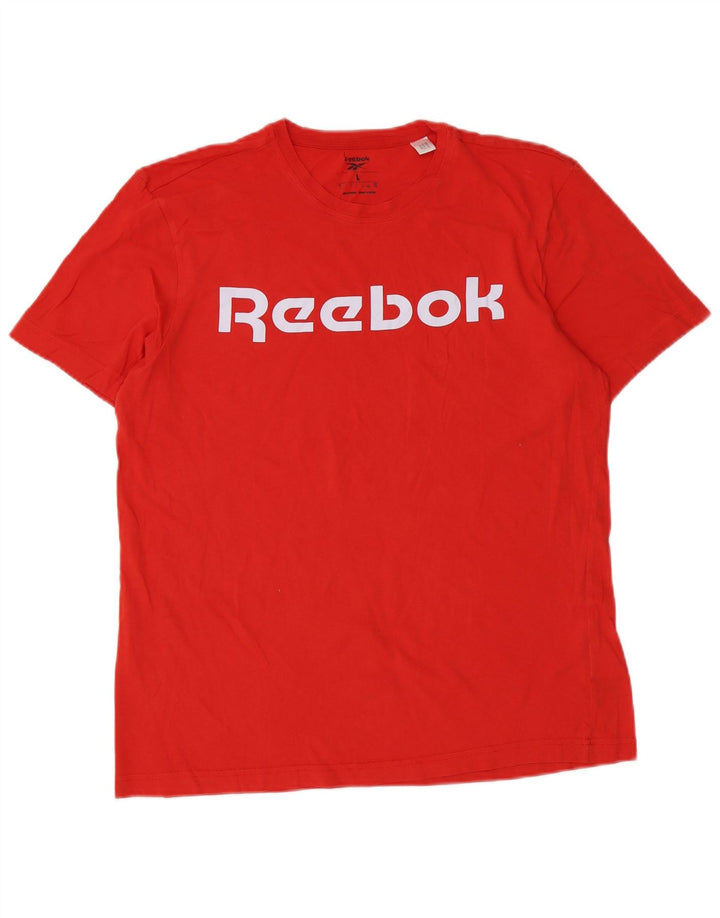 Reebok T-Shirt Graphique Homme Large Rouge Coton