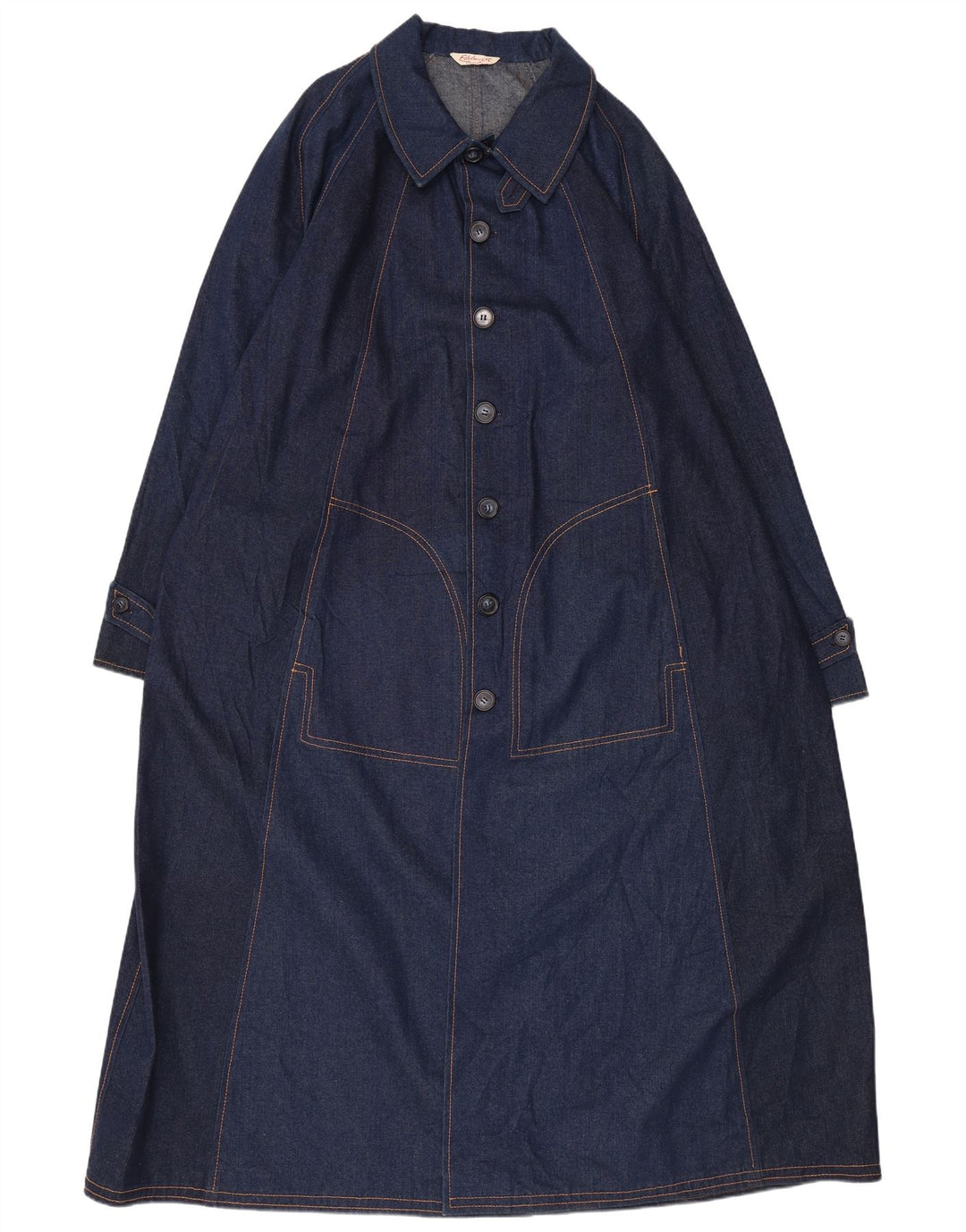 VINTAGE Manteau en denim surdimensionné pour hommes UK 18 XL Bleu Marine