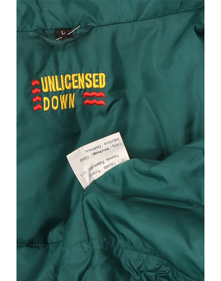 veste rembourrée à capuche vintage pour homme UK 40 Grand colorblock bleu marine