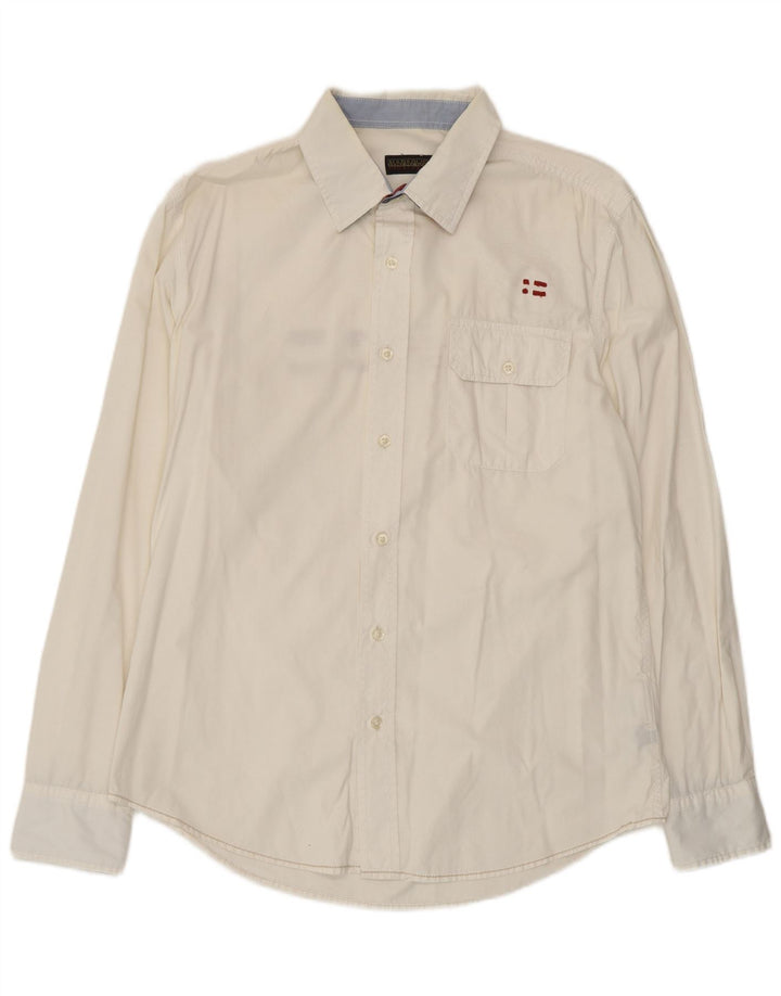 Napapijri Chemise Graphique Homme Large Blanc Coton