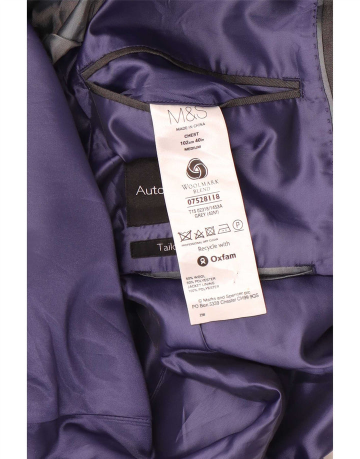 Marks & Spencer Veste blazer coupe ajustée pour homme UK 40 laine gris moyen