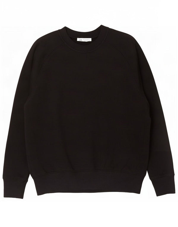 Zara Sweat-shirt surdimensionné pour femme UK 10 Petit coton noir