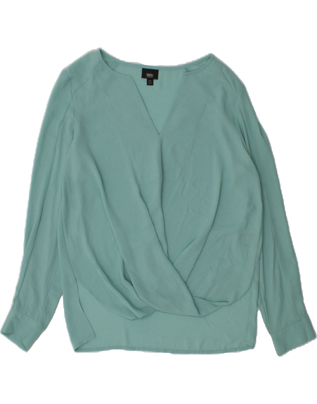 MOSSIMO Womens Long Sleeve Blouse Top UK 14 Medium Turquoise Polyester Vintage Mossimo and Second-Hand Mossimo from Messina Hembry 