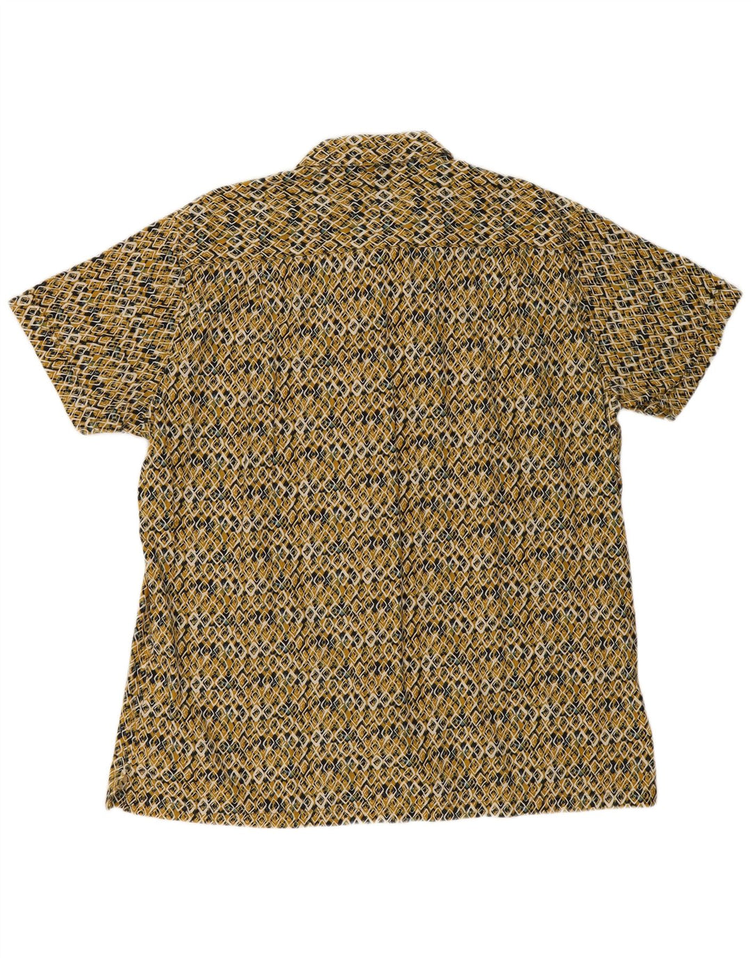 Springfield Chemise à manches courtes pour homme, coupe personnalisée, 2XL, jaune géométrique