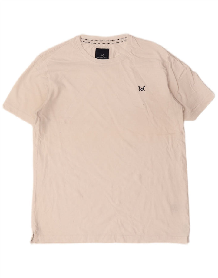 Crew Clothing T-Shirt Homme Blanc Moyen Coton