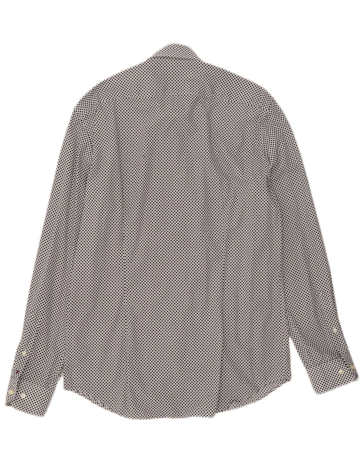 Tommy Hilfiger Chemise sur mesure pour homme Taille 41 16 Grand Bleu Marine à pois