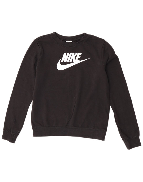 Nike Sweat-shirt surdimensionné graphique pour femme UK 6 XS en coton noir