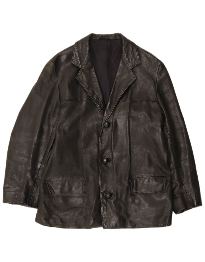 veste en cuir homme vintage UK 38 Noir Moyen