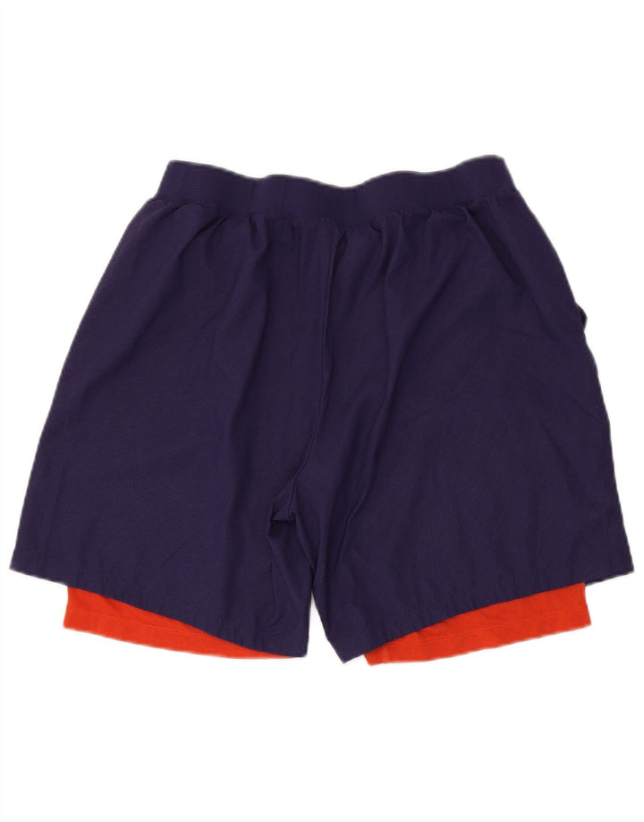 Asics Short de Sport Homme XL Bleu Marine Colorblock Polyester