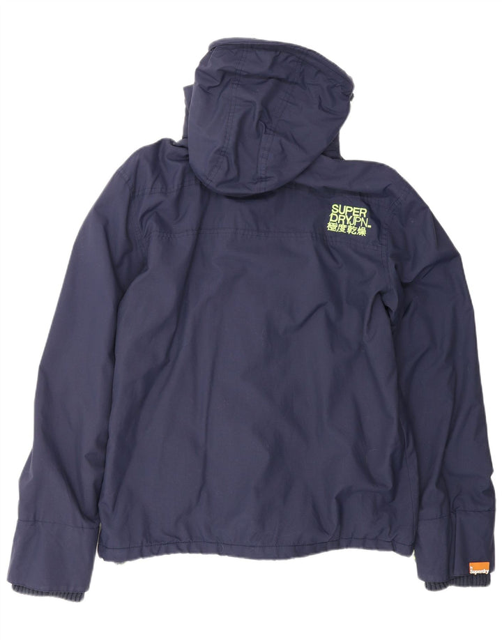 SUPERDRY Veste de Pluie à Capuche The Windcheater Homme UK 42 XL Bleu Marine Nylon