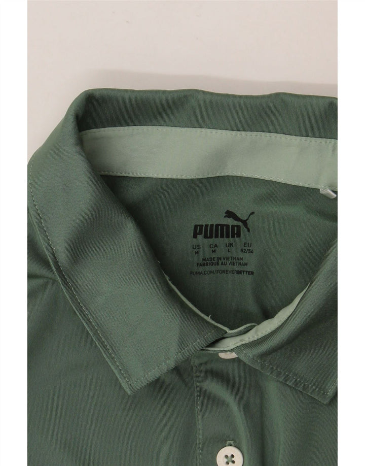PUMA Polo Homme Rayé Vert Moyen