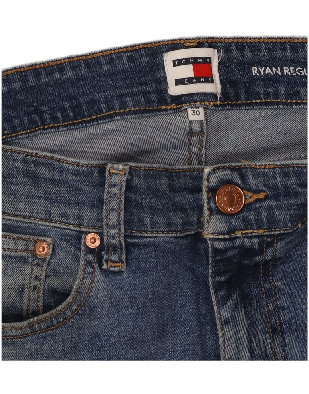 TOMMY HILFIGER Jean Droit Ryan Regular Homme W28 L30 Bleu