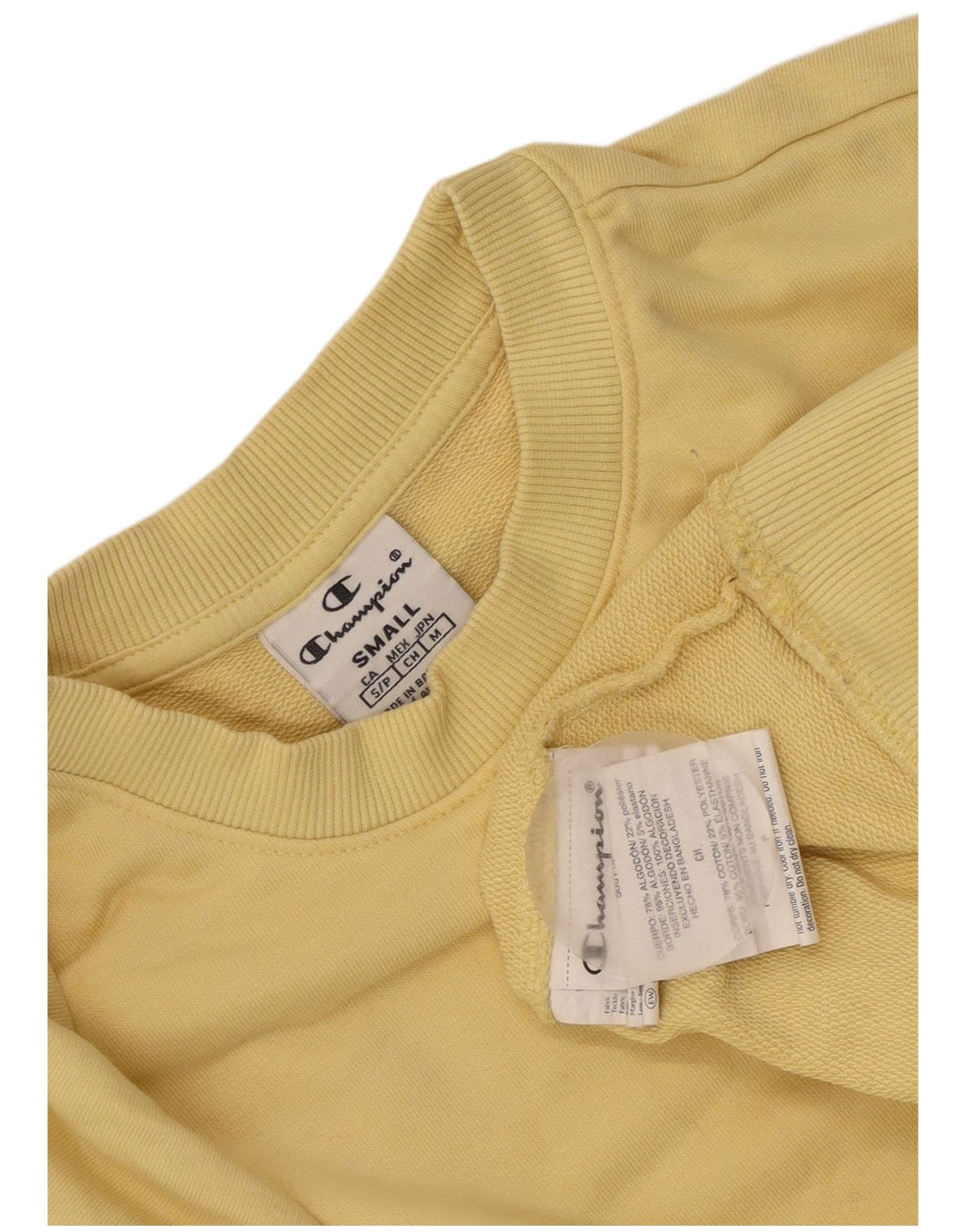 Champion Sweat-shirt surdimensionné pour femme UK 10 Petit coton jaune