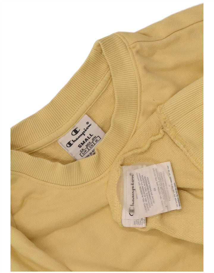 Champion Sweat-shirt surdimensionné pour femme UK 10 Petit coton jaune