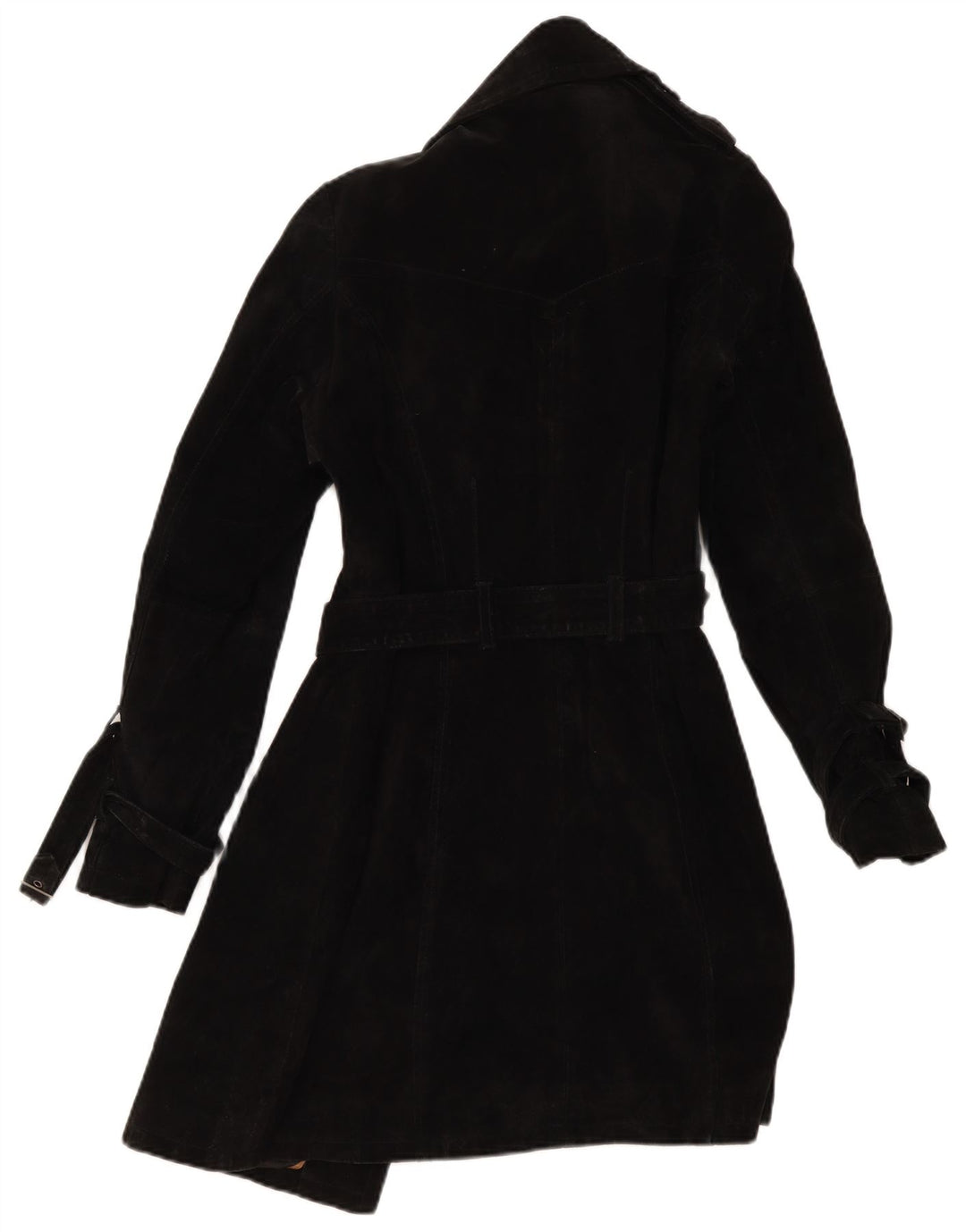 MONTGOMERY Manteau croisé en daim pour femme IT 40 petit cuir noir