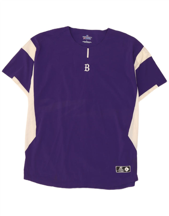 RUSSELL ATHLETIC T-Shirt Homme Haut Large Violet Colorblock Nylon