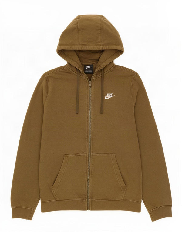 Nike Pull à capuche zippé en coton kaki moyen pour homme