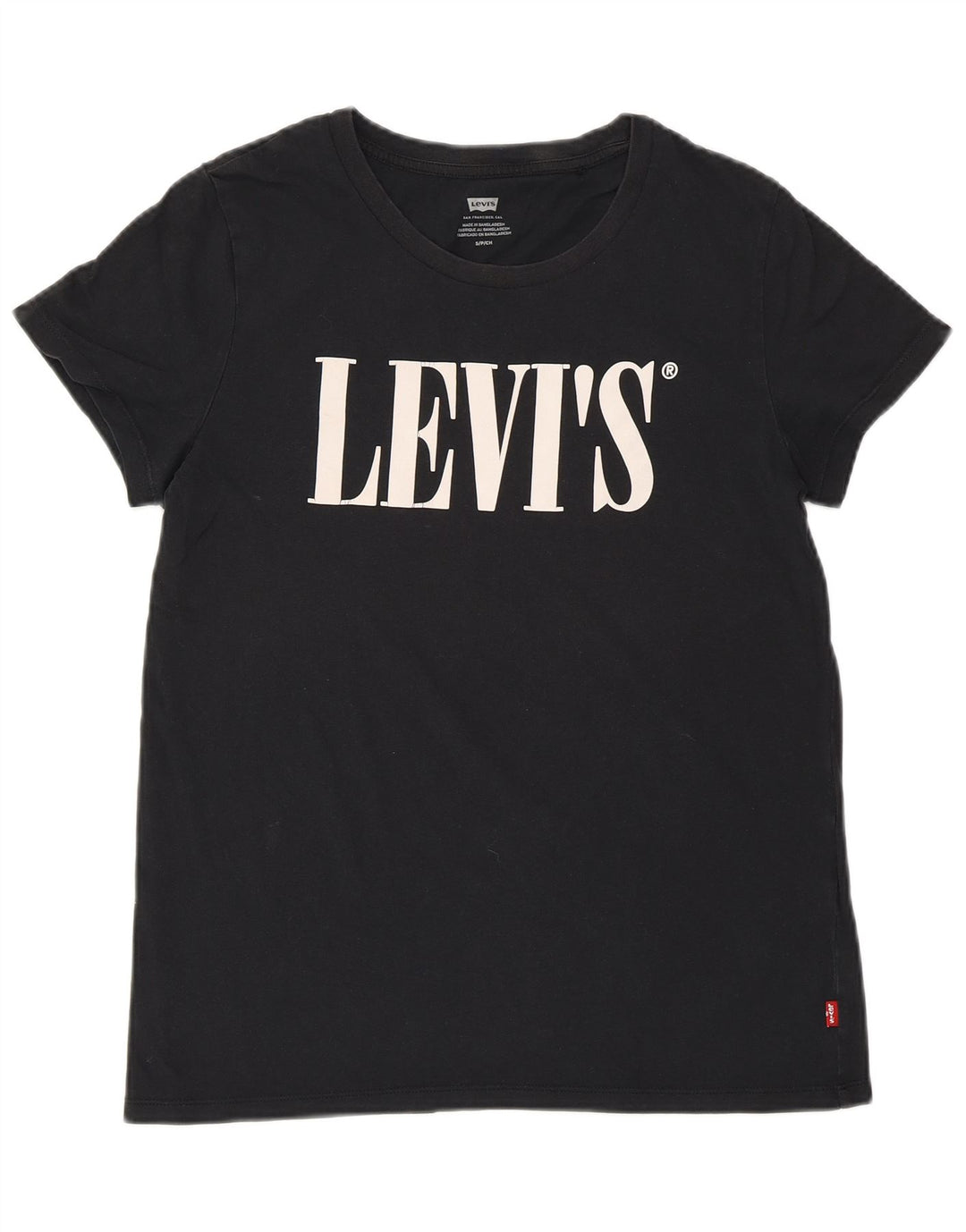 LEVI'S T-shirt graphique pour femme UK 10 Small Noir