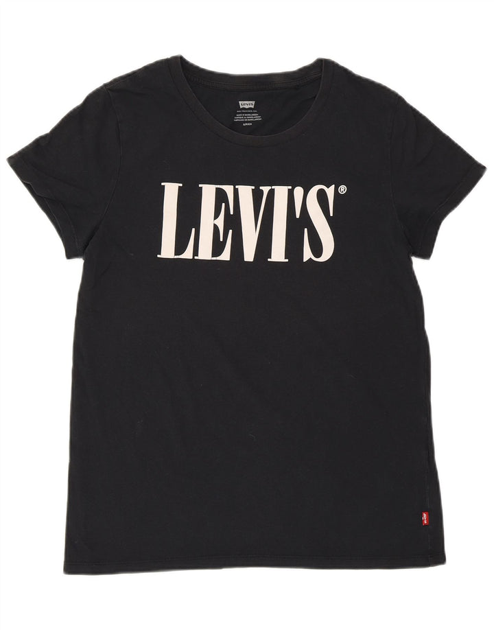 LEVI'S T-shirt graphique pour femme UK 10 Small Noir