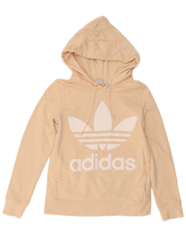 Adidas Pull à capuche surdimensionné graphique pour femme UK 6 XS Coton beige