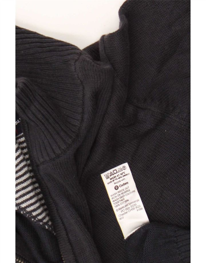 Marks & Spencer Pull col zippé homme bleu marine moyen coton