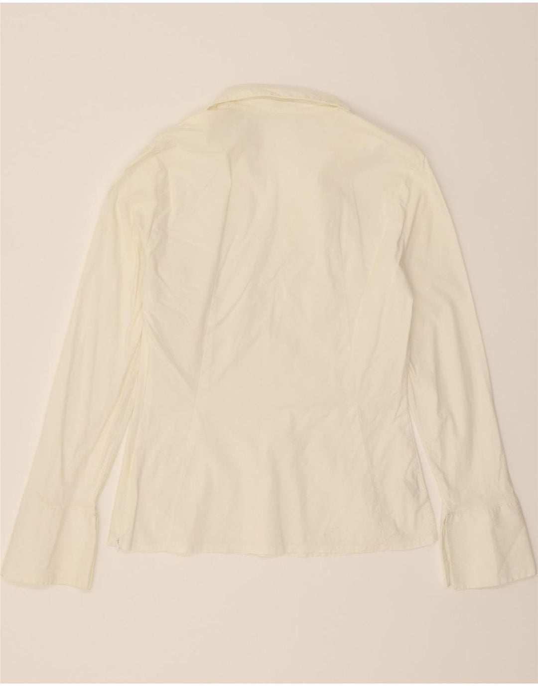 BENETTON Chemise Chemisier Femme UK 12 Coton Blanc Moyen