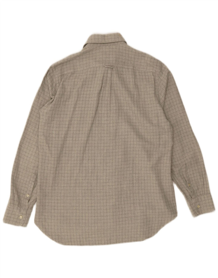 Boggi Chemise en flanelle pour homme Taille 39 15 1/2 Coton à carreaux gris moyen