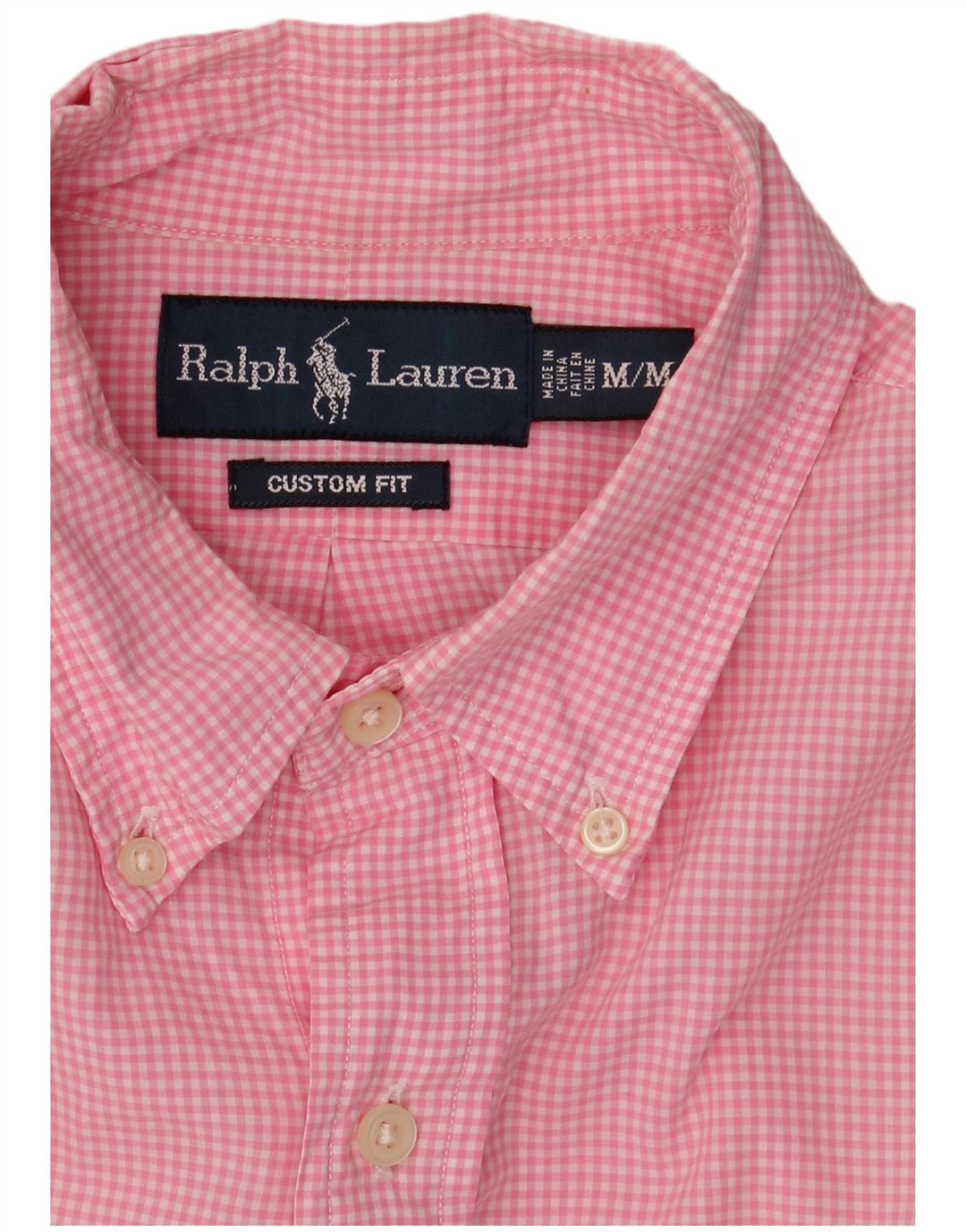 Ralph Lauren Chemise sur mesure pour homme en coton vichy rose moyen