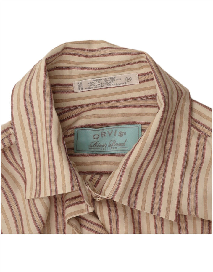 ORVIS Chemise Femme US 14 XL Coton Rayé Beige