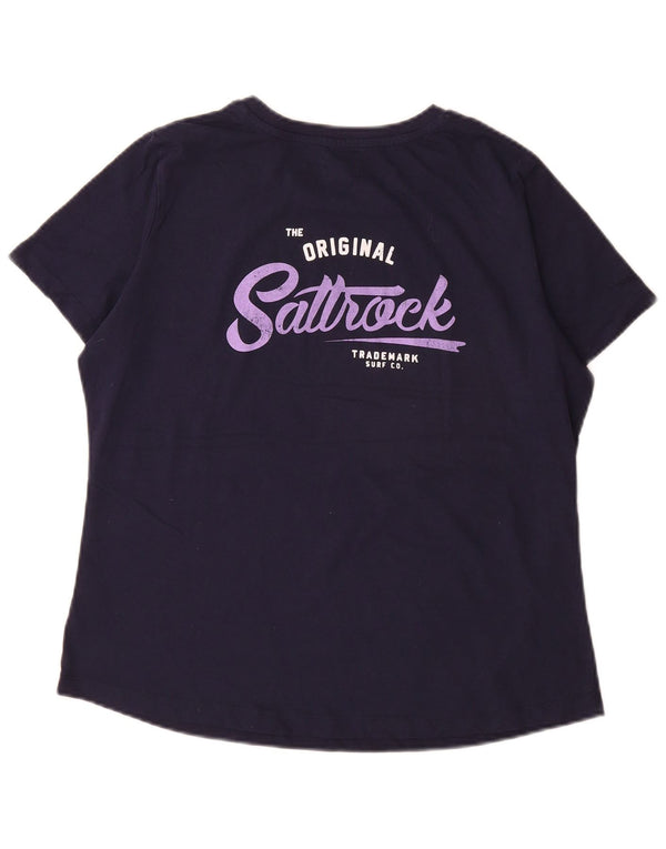Saltrock Womens Graphic T-Shirt Top UK 16 Large Bleu Marine Coton