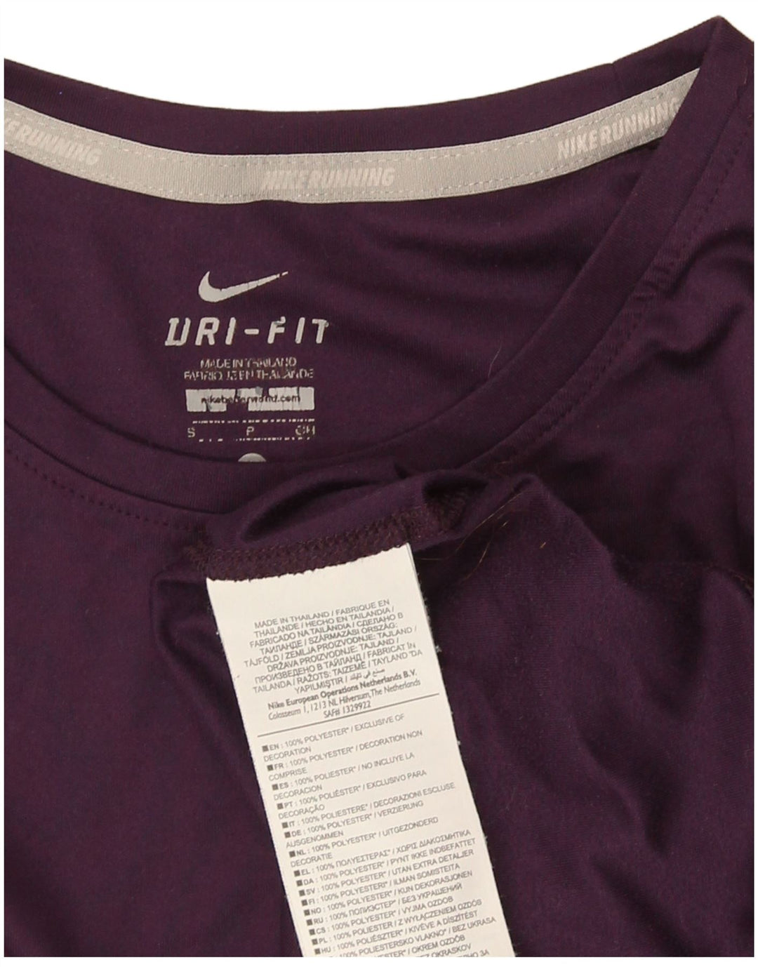 Nike Womens Dri Fit T-Shirt Top UK 8 Small Violet Polyester