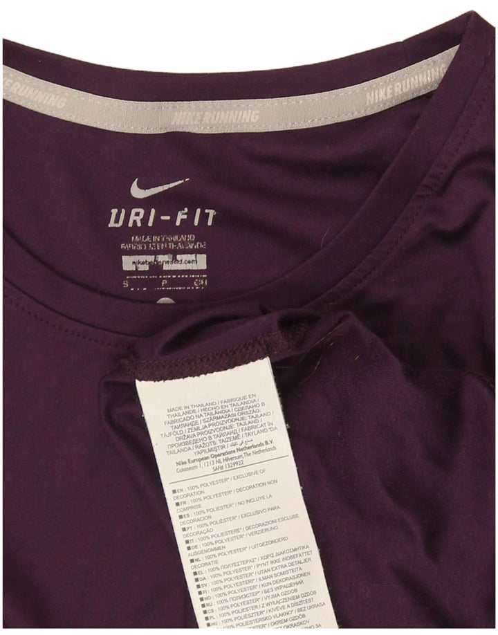 Nike Womens Dri Fit T-Shirt Top UK 8 Small Violet Polyester