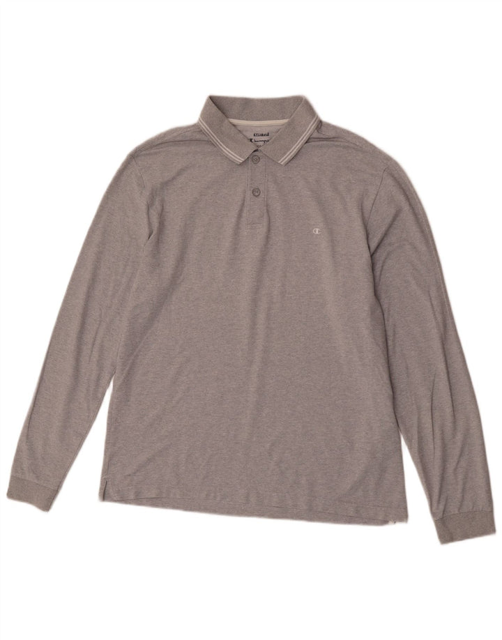 Champion Polo à manches longues pour hommes, grand coton gris