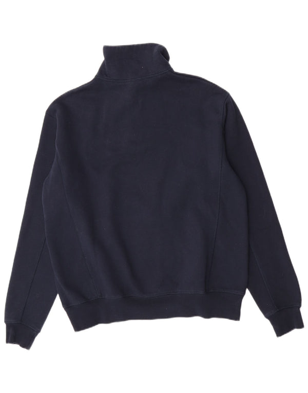 Zara Homme Zip Neck Sweatshirt Jumper Petit Bleu Marine Polyester