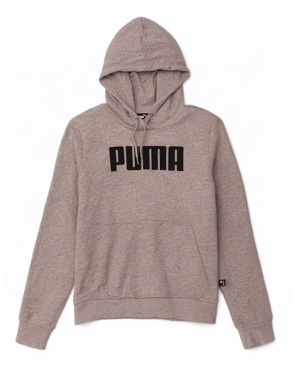 Puma Pull à capuche graphique pour femme UK 14 Gris moyen Coton