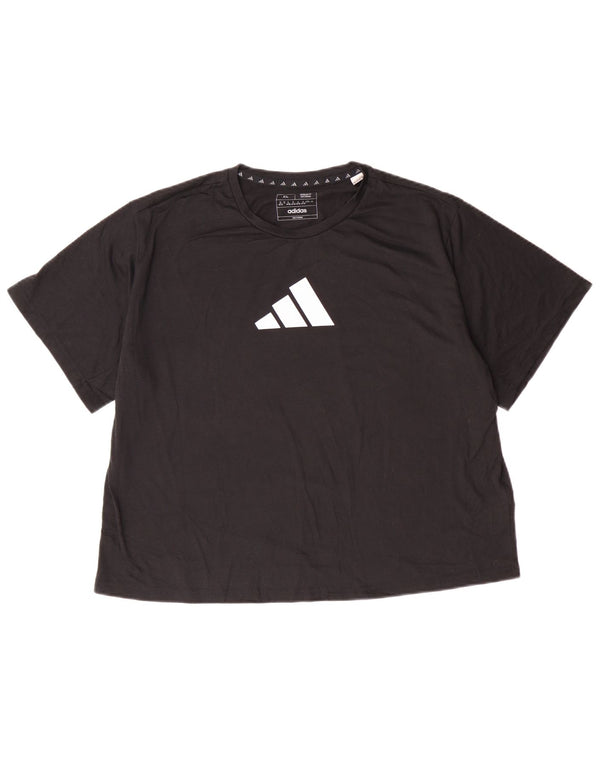 ADIDAS T-shirt court à coupe régulière pour femme UK 20/22 XL Noir