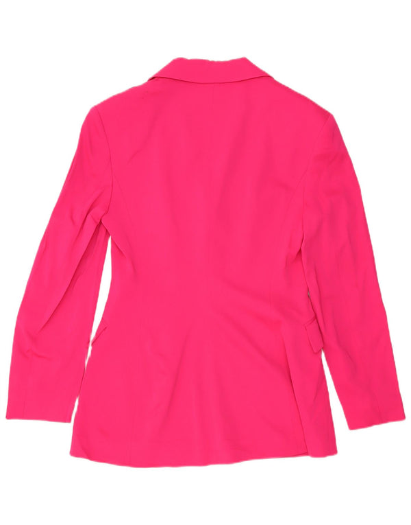 Zara Veste Blazer 2 Boutons Femme UK 12 Viscose Rose Moyen